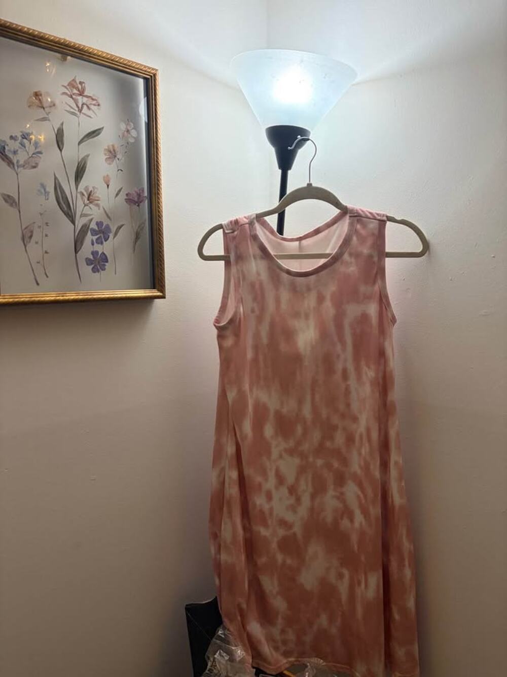 Pink tie dye dress with slip